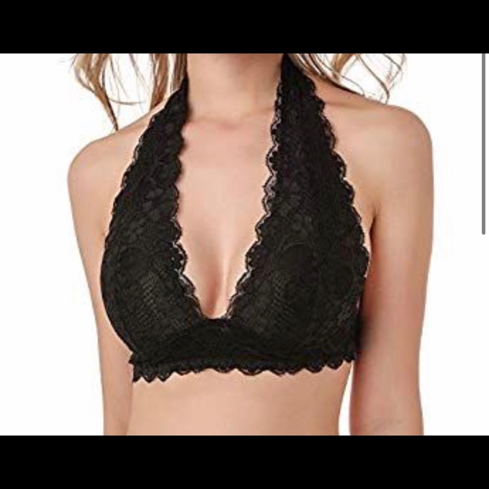 Lace halter crop top